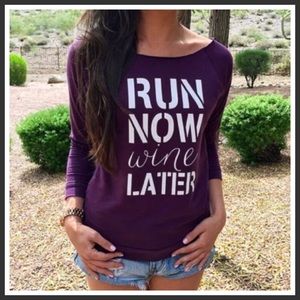 🆕 RUN NOW WINE LATER Off The Shoulder Top